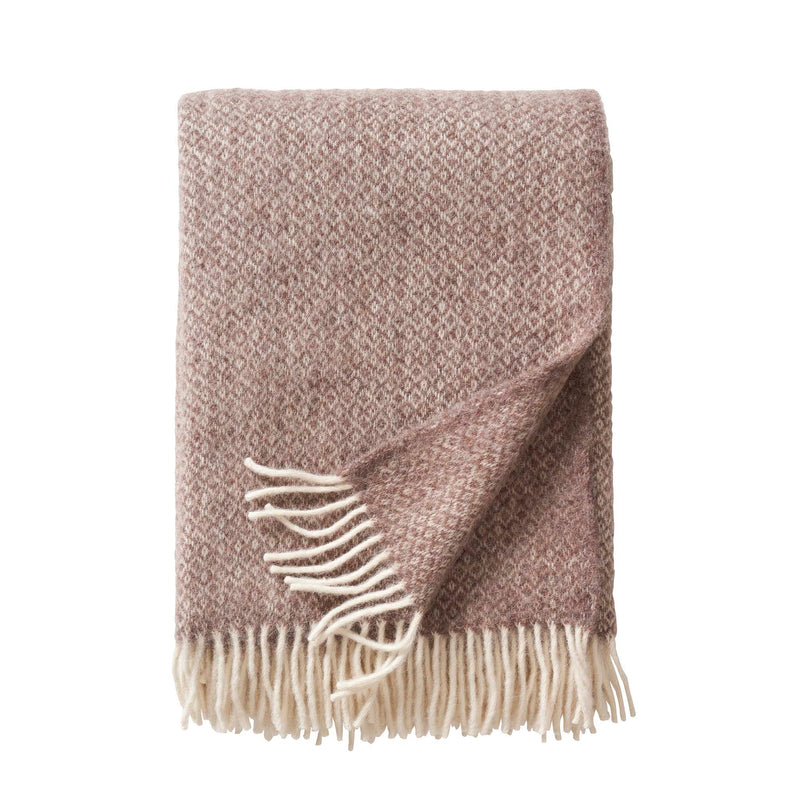 Klippan Lima alpaca and lambswool throw in Sand, folded on a white background