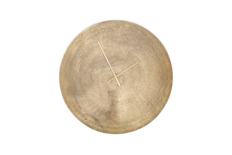 Okota 58cm wall clock in antique brass on a white background