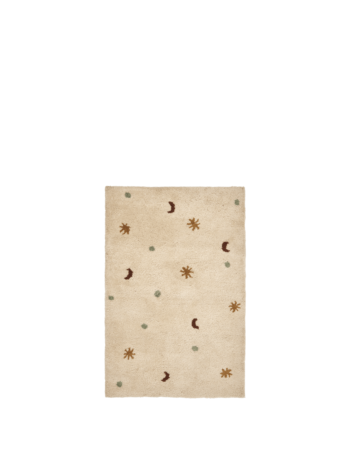 ferm LIVING Skye hand-tufted wool rug in Parchment, shown flat on white