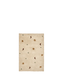 ferm LIVING Skye hand-tufted wool rug in Parchment, shown flat on white