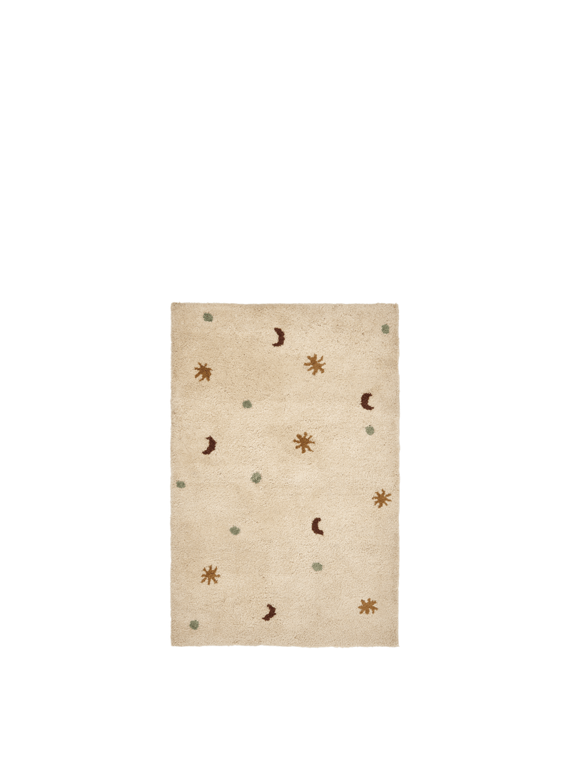 ferm LIVING Skye hand-tufted wool rug in Parchment, shown flat on white