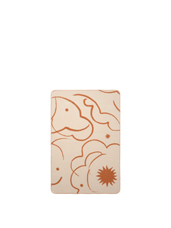 Reverse of the Skye blanket showing parchment ground with sienna motifs