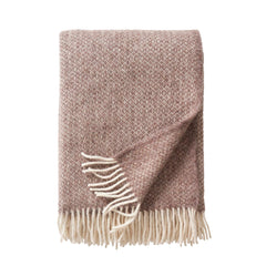 Klippan Lima alpaca and lambswool throw in Sand, folded on a white background
