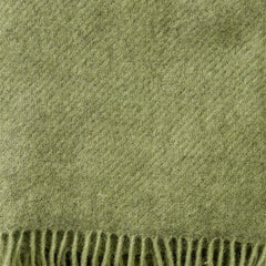 Close-up of the brushed Pear wool surface and fringe of the Gotland throw