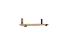 Ibo reclaimed wood and iron wall shelf in natural on a white background