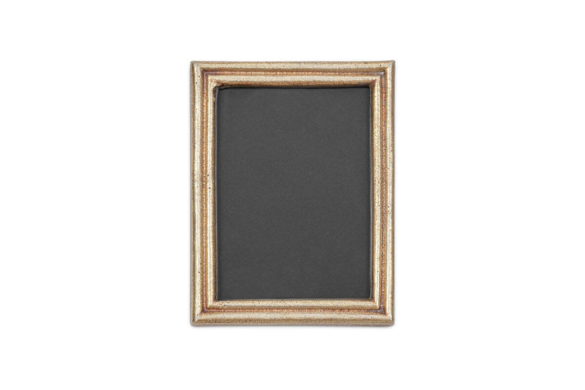 Pambani 5 x 7in antique brass photo frame on a white background